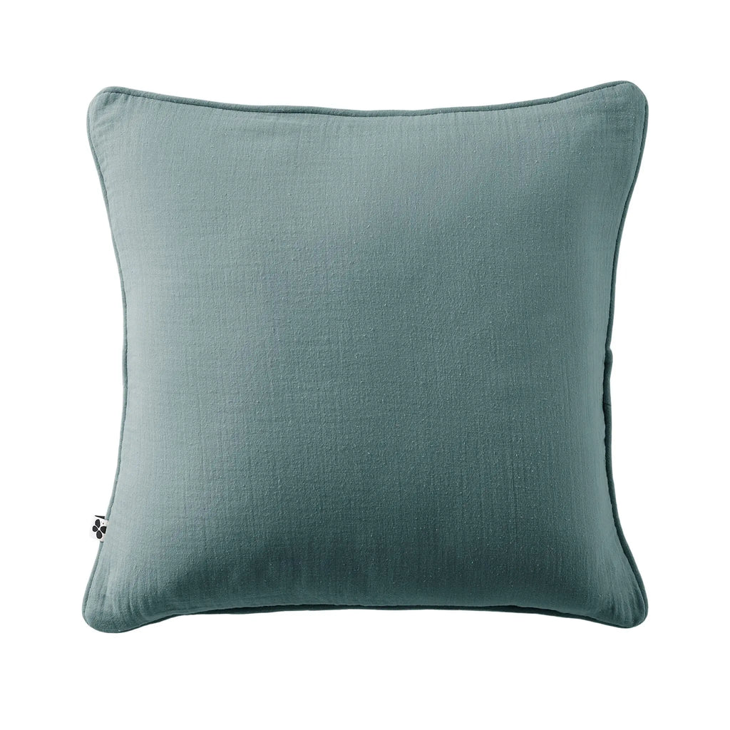 Coussin déhoussable 45x45 Gaze de coton unie GAIA Canard Little Harmonie