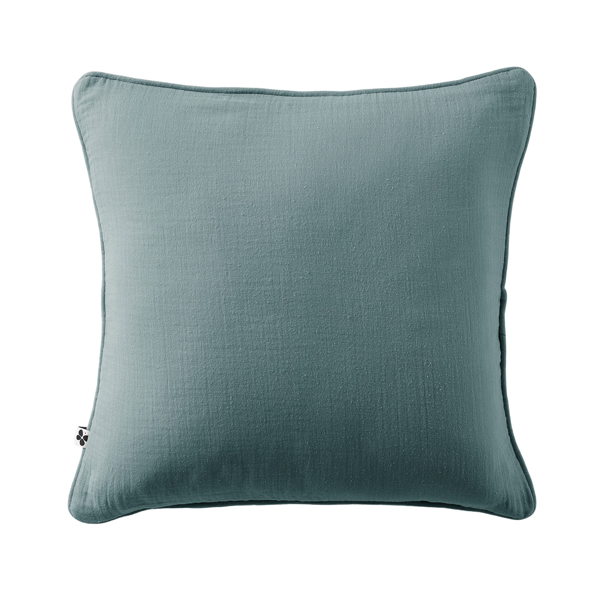 Coussin déhoussable 45x45 Gaze de coton unie GAIA Canard