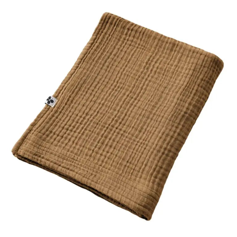Drap de Bain 90x150 Gaze de coton unie GAIA Camel Little Harmonie