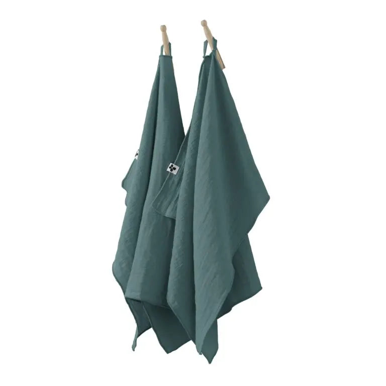 Lot de 2 essuie-mains 50x70 Gaze de coton unie GAIA Canard Little Harmonie