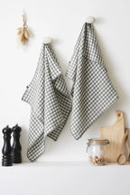 Lot de 2 essuie-mains 50x70 Gaze de coton tissée VICKIE Romarin Little Harmonie