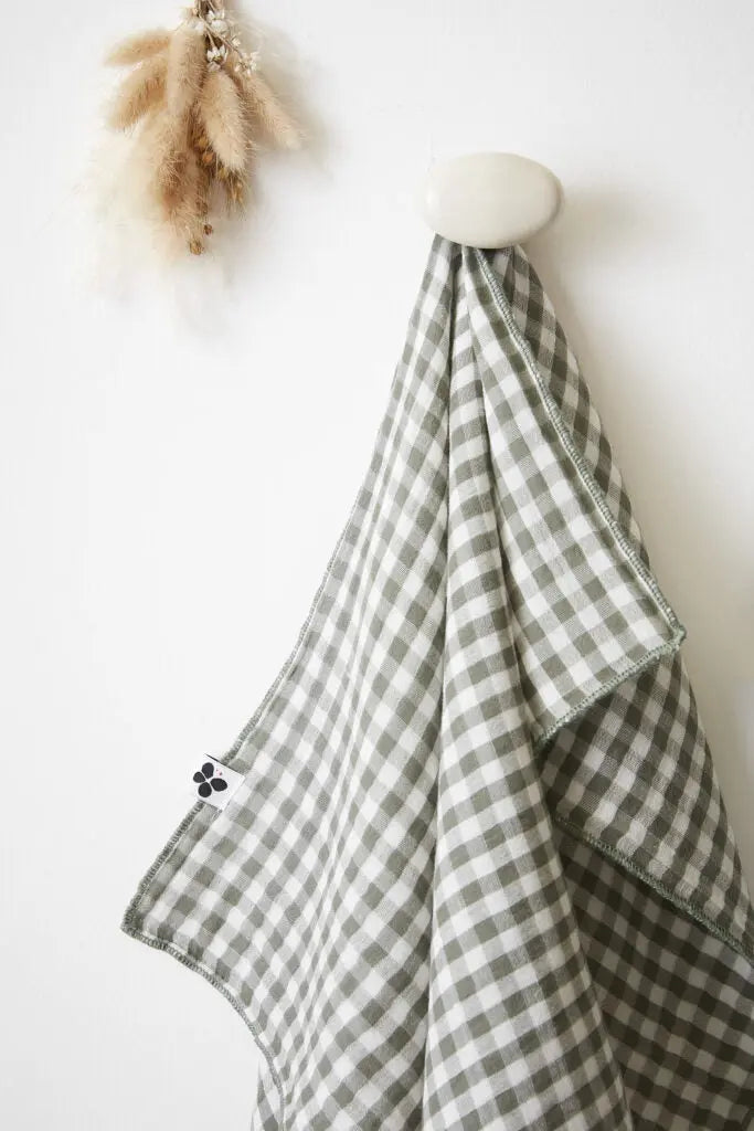Lot de 2 essuie-mains 50x70 Gaze de coton tissée VICKIE Romarin Little Harmonie