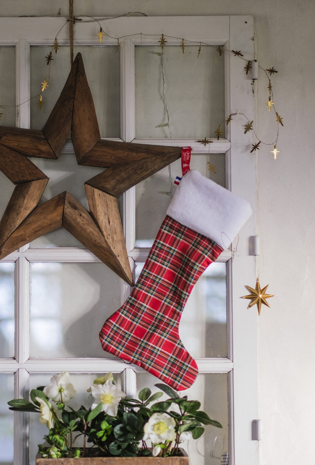 Botte de Noël aux motifs écossais