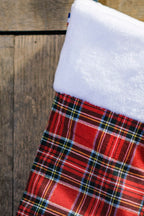 Botte de Noël aux motifs écossais