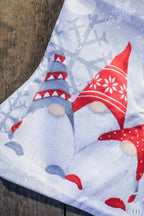 Botte de Noël grise aux motifs de grands lutins