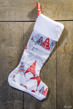 Botte de Noël grise aux motifs de grands lutins