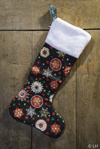 Botte de Noël vert foncé aux motifs étoiles de Noël