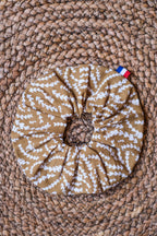 Chouchou beige et blanc