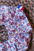 Chouchou au motif fleuri rose