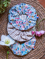 Chouchou au motif vichy beige