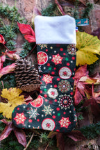 Botte de Noël vert foncé aux motifs étoiles de Noël