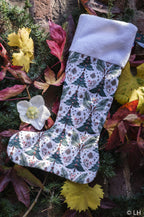 Botte de Noël blanche aux motifs sapins de Noël