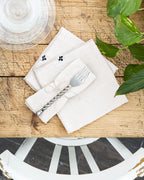 Lot de 3 serviettes 40x40 Gaze de coton unie GAIA Chantilly Little Harmonie
