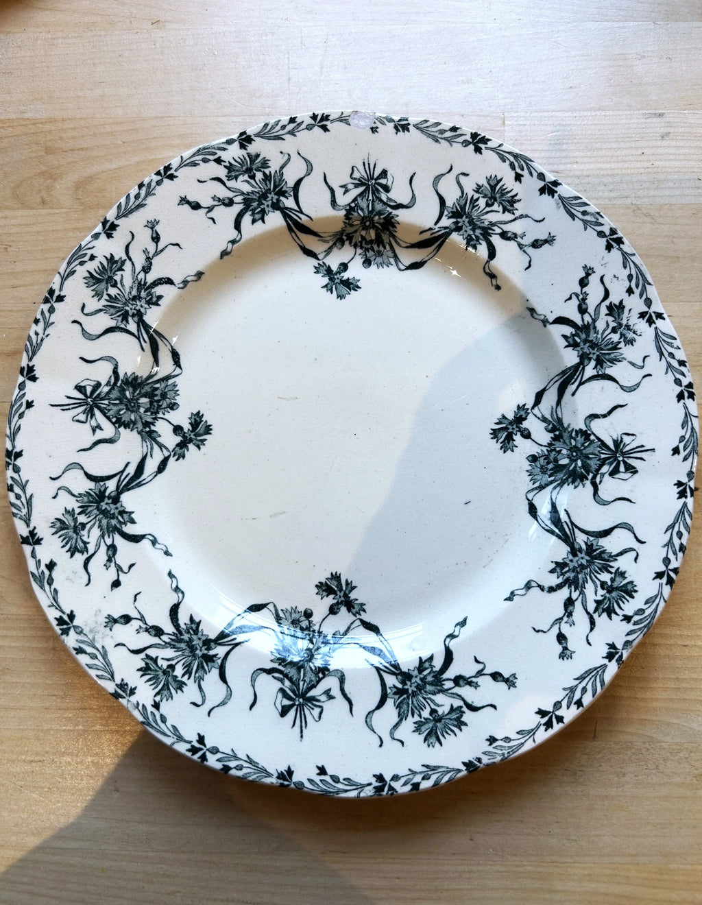 Duo dépareillé d'assiettes bleues anciennes Salins Little Harmonie