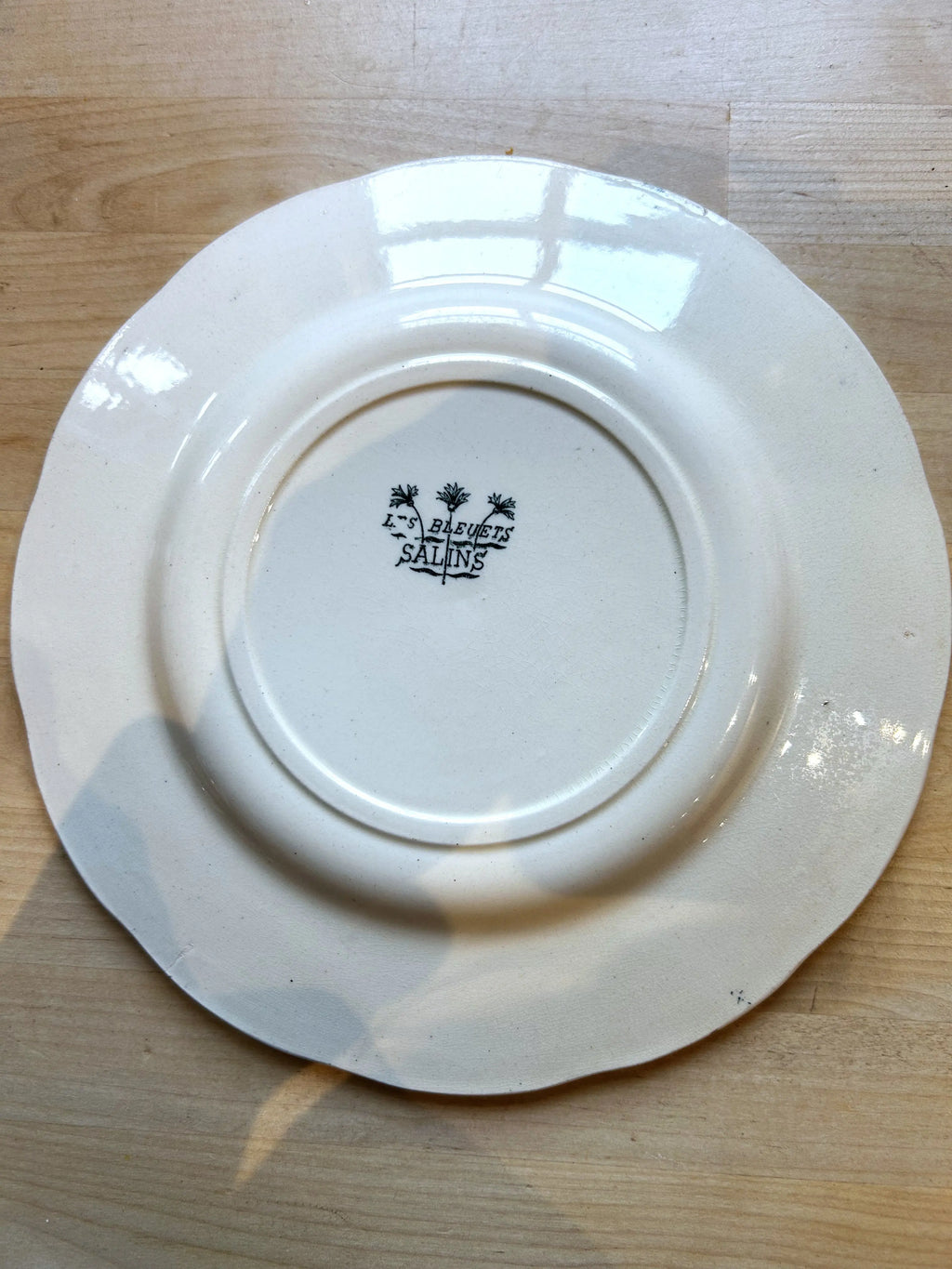 Duo dépareillé d'assiettes bleues anciennes Salins Little Harmonie