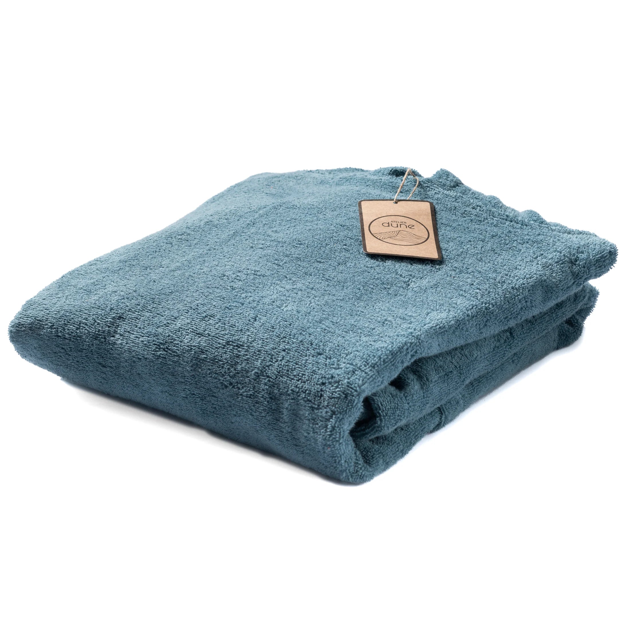 Poncho en coton premium bio Bleu lagon