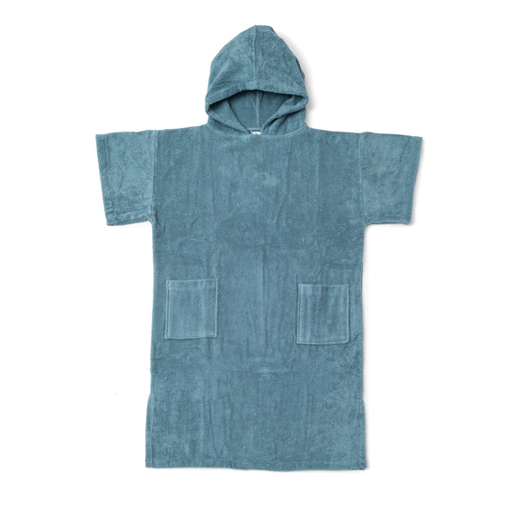 Poncho en coton premium bio Bleu lagon