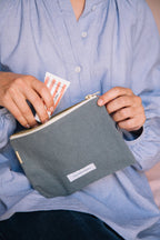 Petite pochette coton bio Bleu Horizon Les Pensionnaires