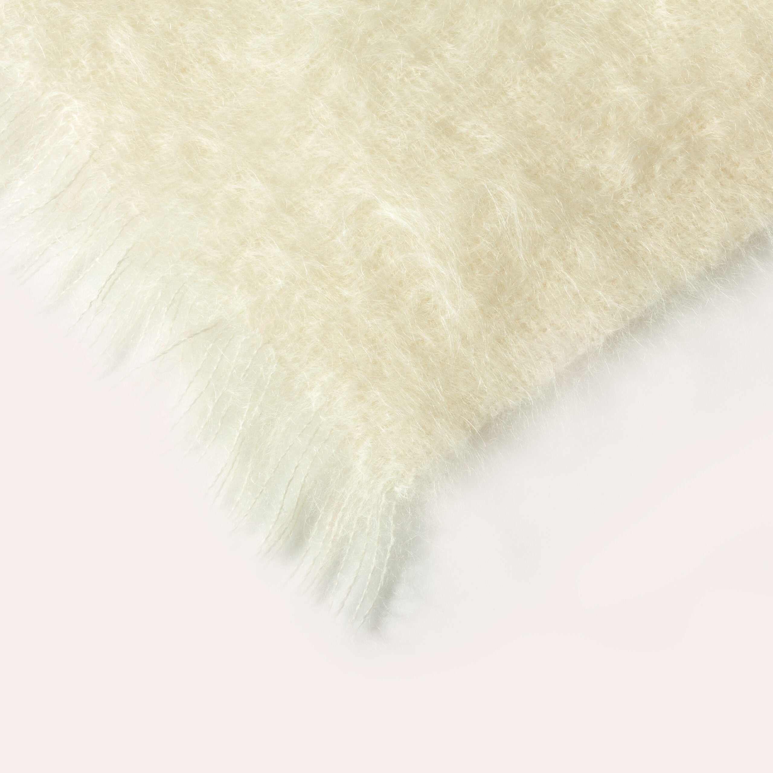 Plaid en laine de Mohair blanc