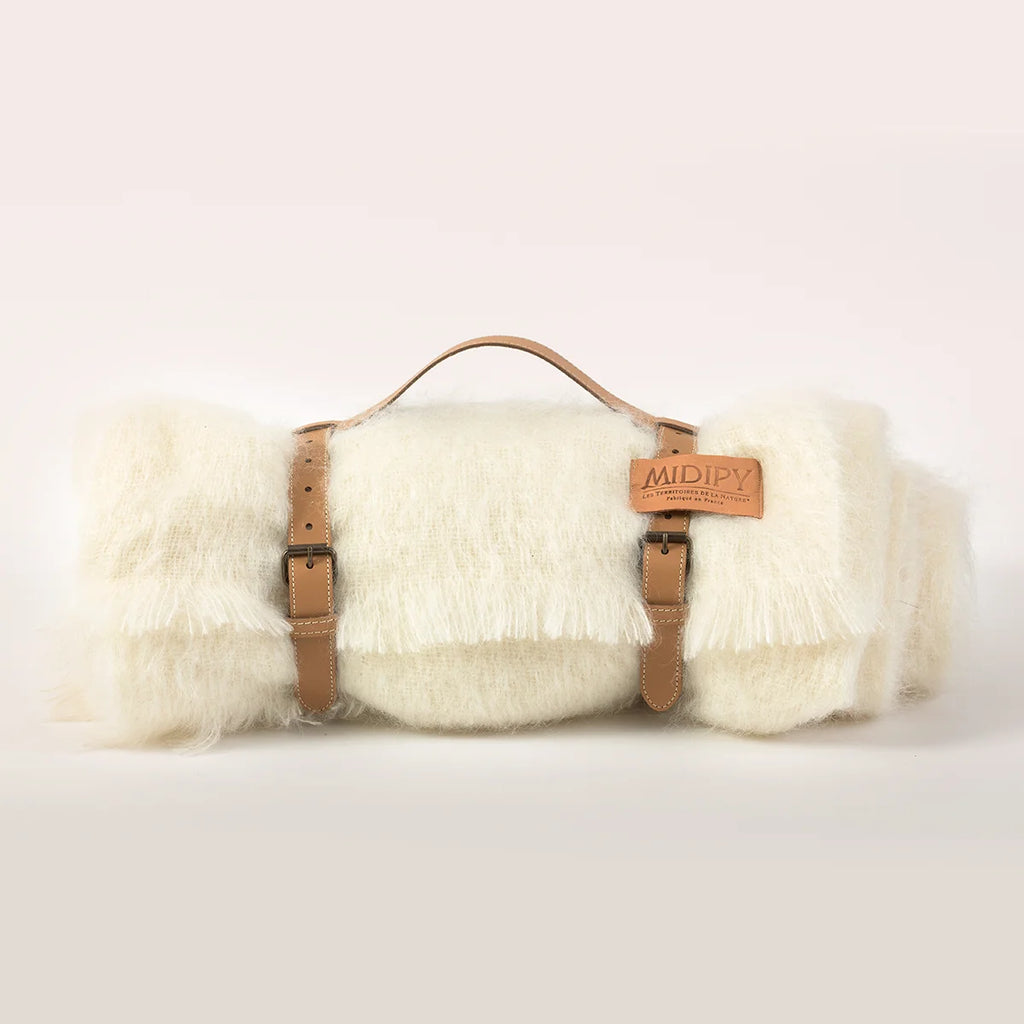 Plaid en laine de Mohair blanc