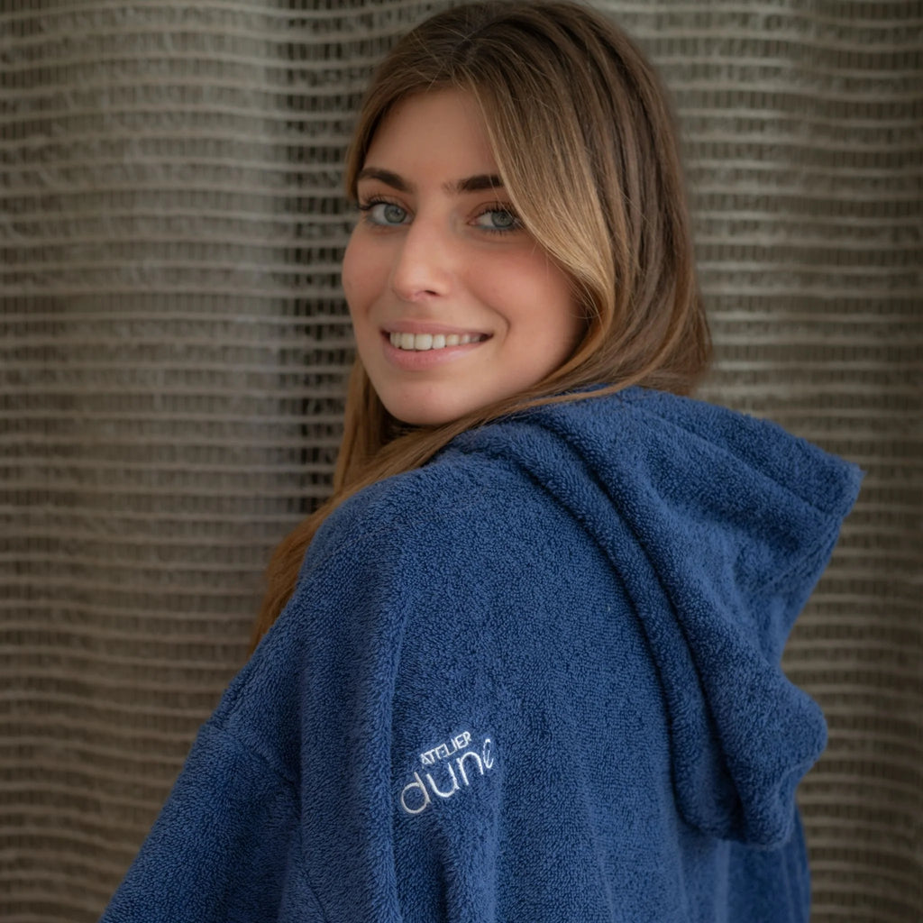 Poncho en coton premium bio Outremer