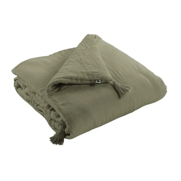 Bout de lit 90x200 Gaze de coton unie GAIA Romarin Little Harmonie