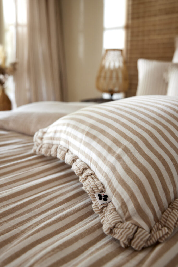 Coussin déhoussable 40x60 Gaze de coton tissée ROMIE Ficelle