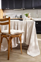 Nappe rectangle 150x250 Gaze de coton tissée ROMIE Ficelle Little Harmonie