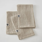 Lot de 3 serviettes Lin lavé 40x40 SOLINE Sable Little Harmonie