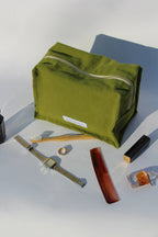 Trousse de toilette Cube coton bio Vert Mousse Les Pensionnaires