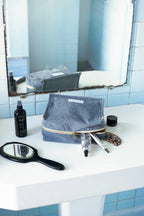 Trousse de toilette Cube coton bio Bleu Horizon Les Pensionnaires