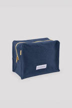 Trousse de toilette Cube coton bio Bleu Orage Les Pensionnaires