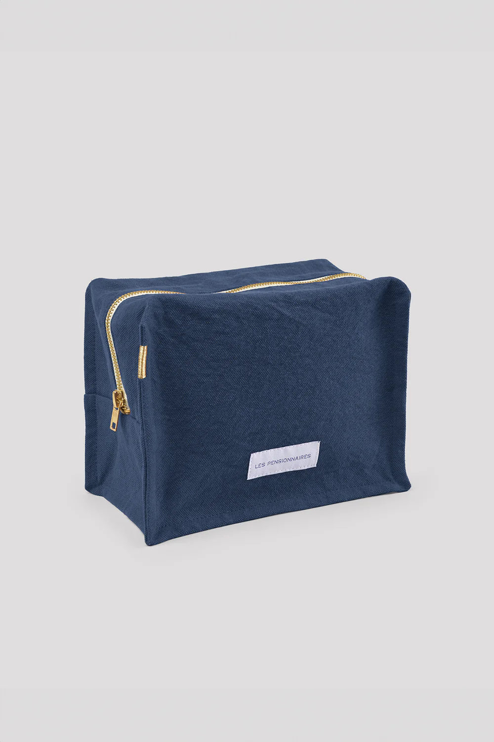 Trousse de toilette Cube coton bio Bleu Orage Les Pensionnaires