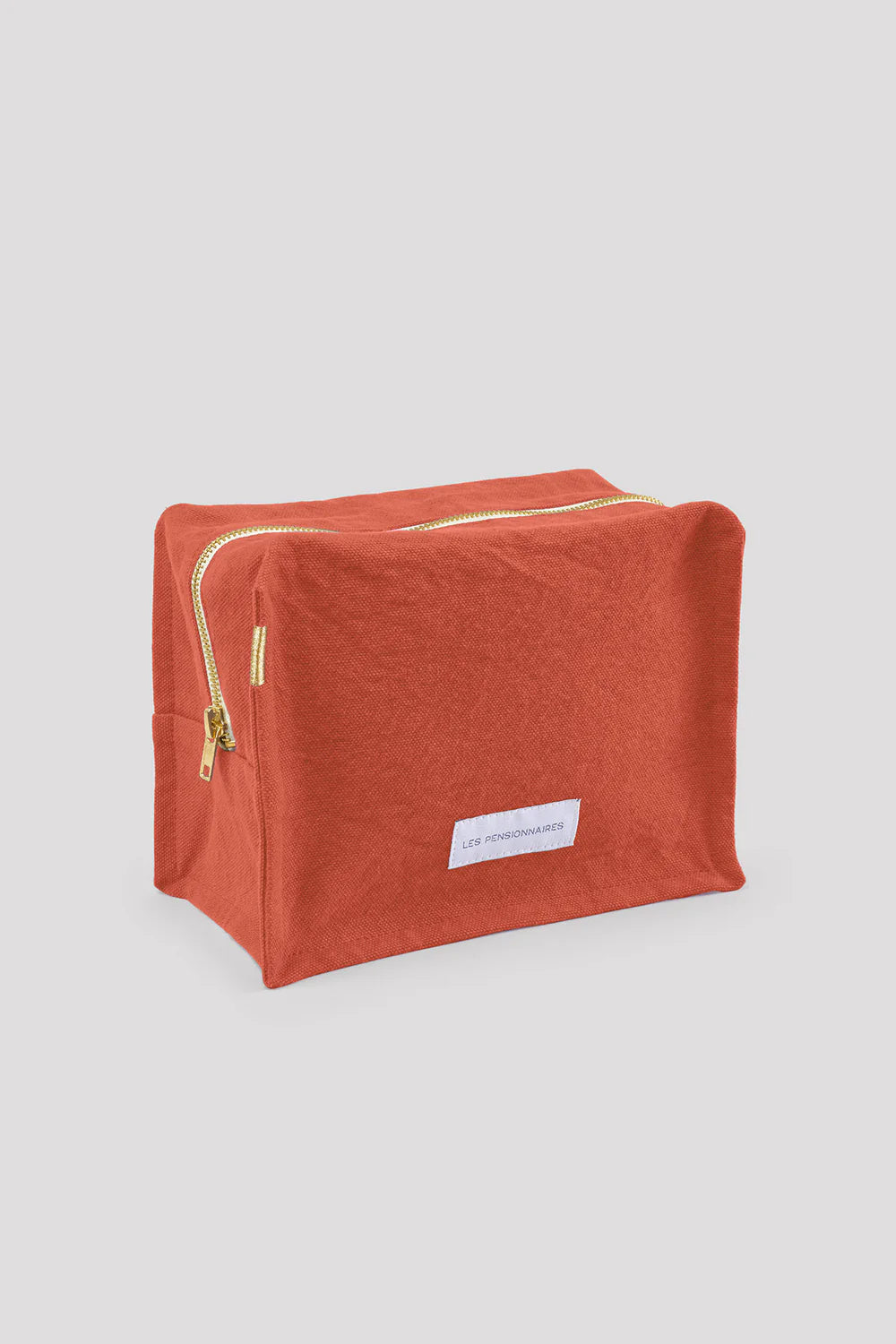 Trousse de toilette Cube coton bio Orange flamboyant Les Pensionnaires