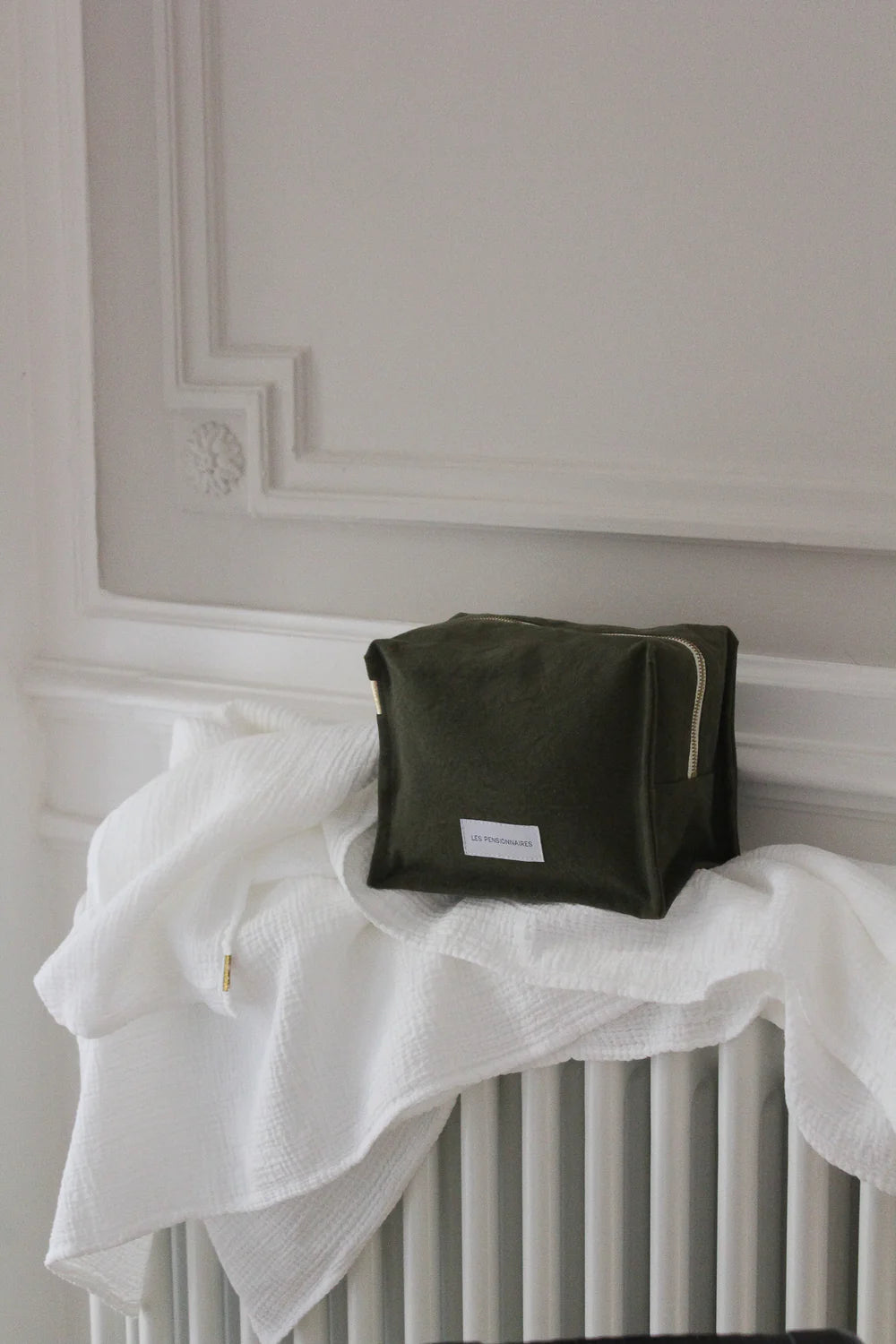 Trousse de toilette Cube coton bio Vert Câpre Les Pensionnaires