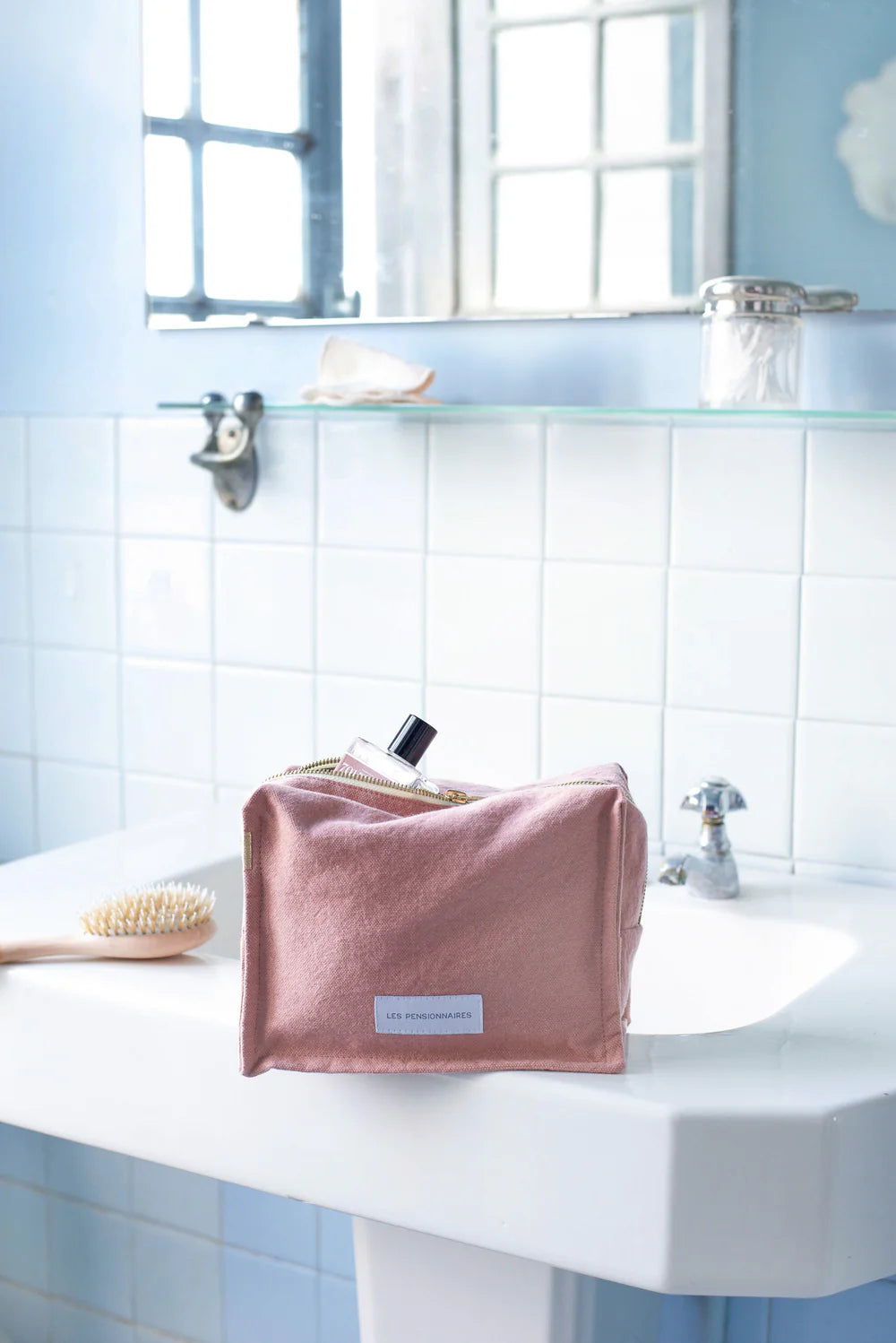 Trousse de toilette Cube coton bio Bois de Rose Les Pensionnaires