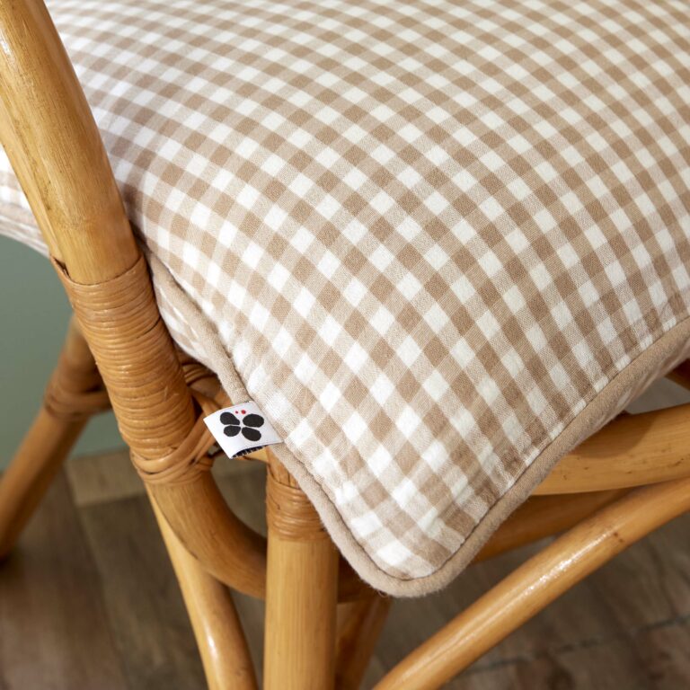 Coussin déhoussable 40x60 Gaze de coton tissée VICKIE Ficelle