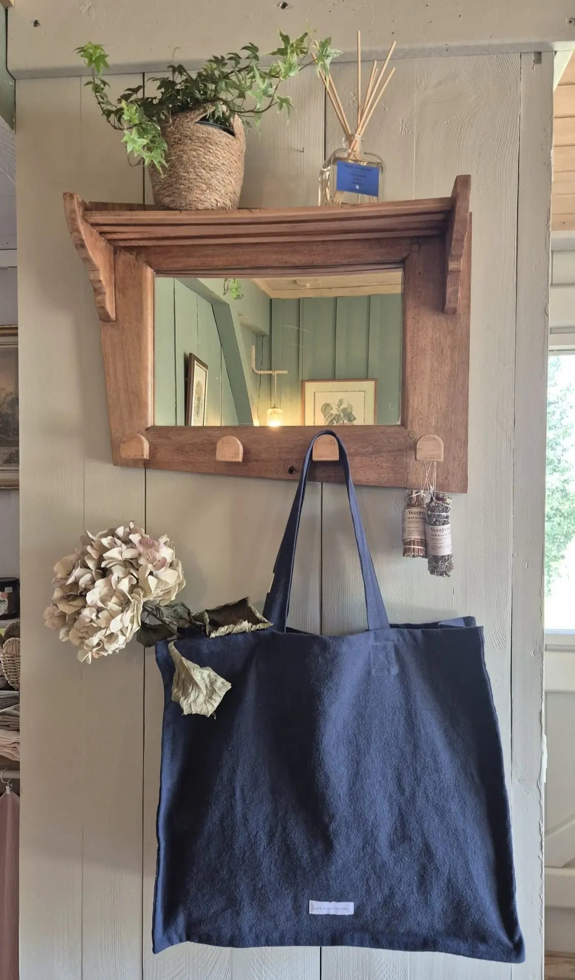 Grand Cabas coton bio Bleu Orage Little Harmonie