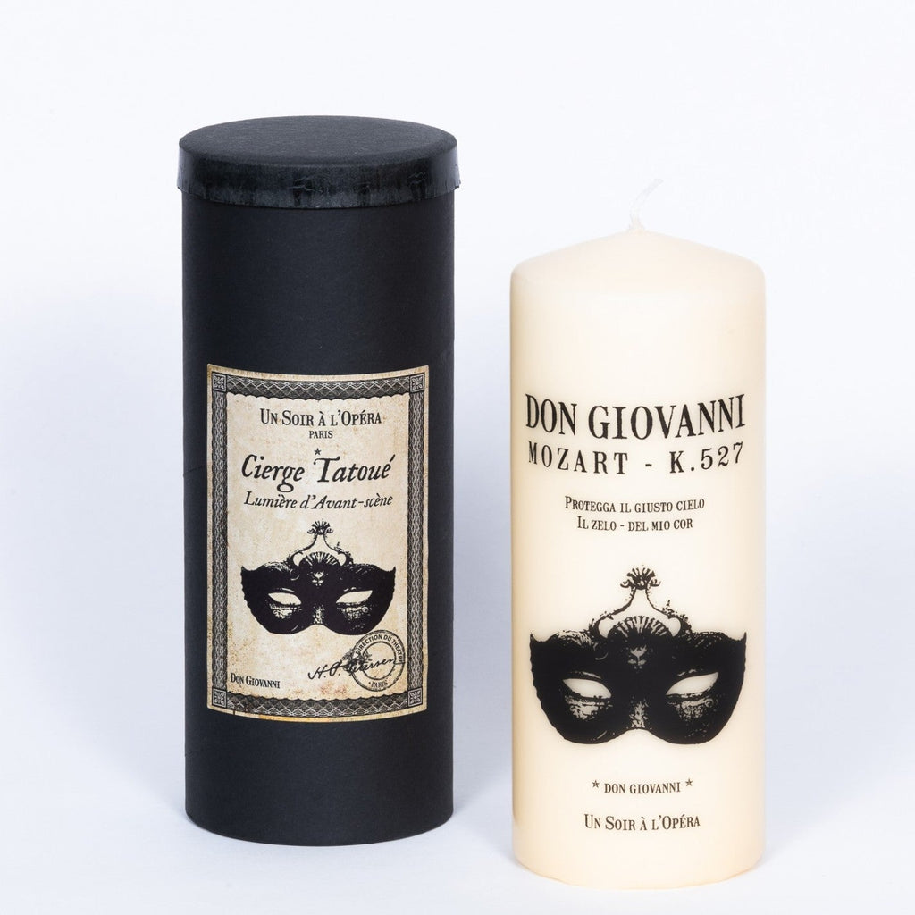Bougie pilier tatouée Don Giovani Un soir à l'opéra