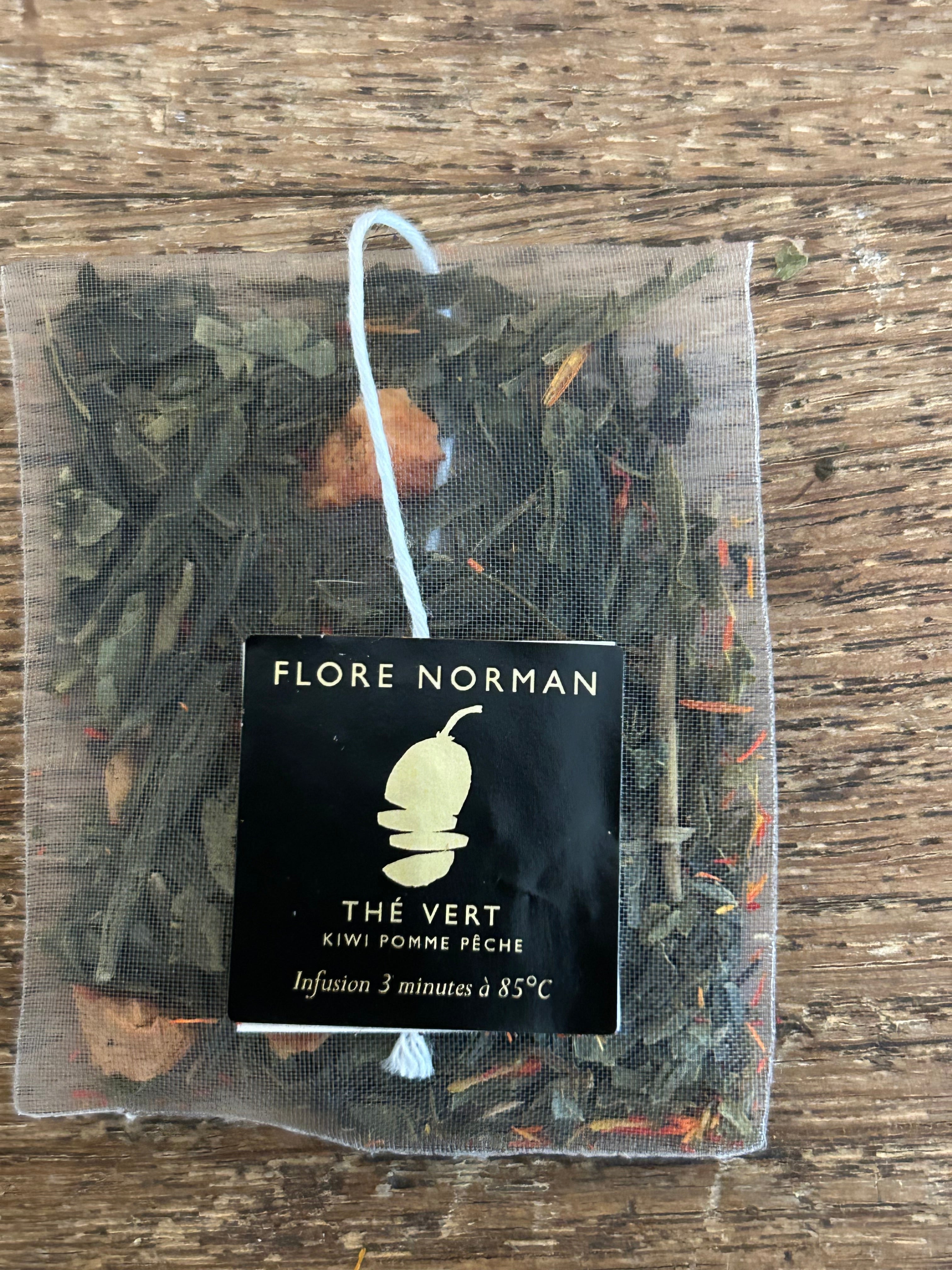 Coffret Infusettes Thé Vert Kiwi Pomme Pêche Flore Norman