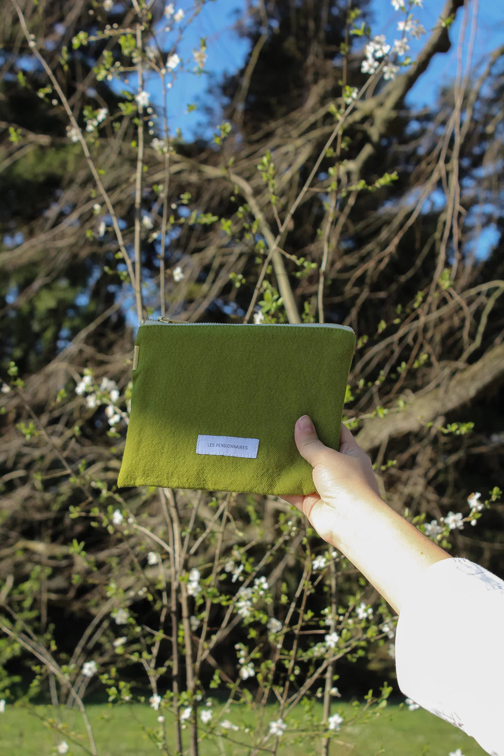 Petite pochette coton bio Vert Mousse Les Pensionnaires