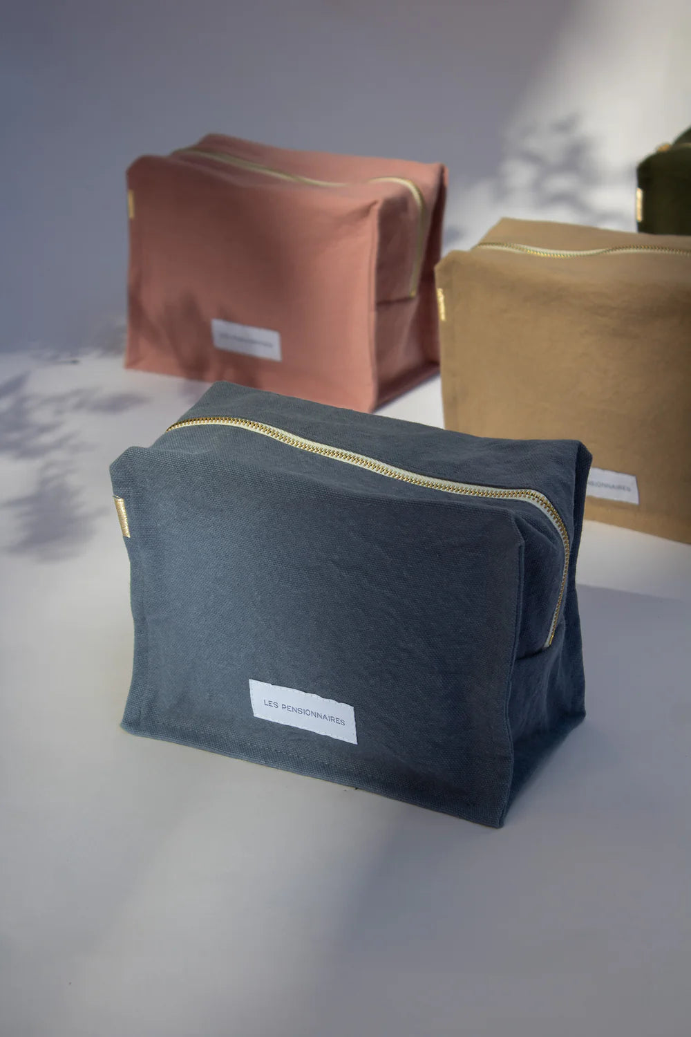 Trousse de toilette Cube coton bio Bleu Horizon Les Pensionnaires